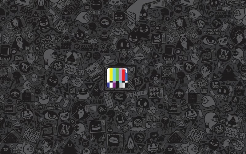 dark collage with test pattern