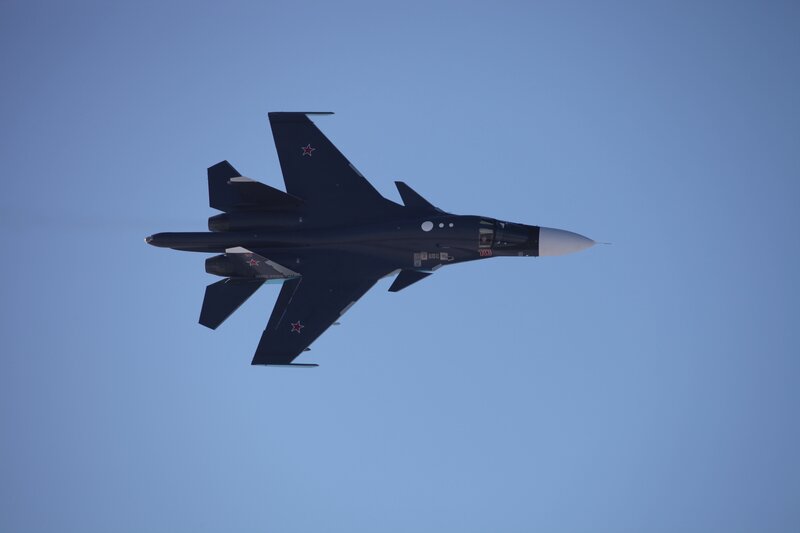 Dark-colored Fighter Jet