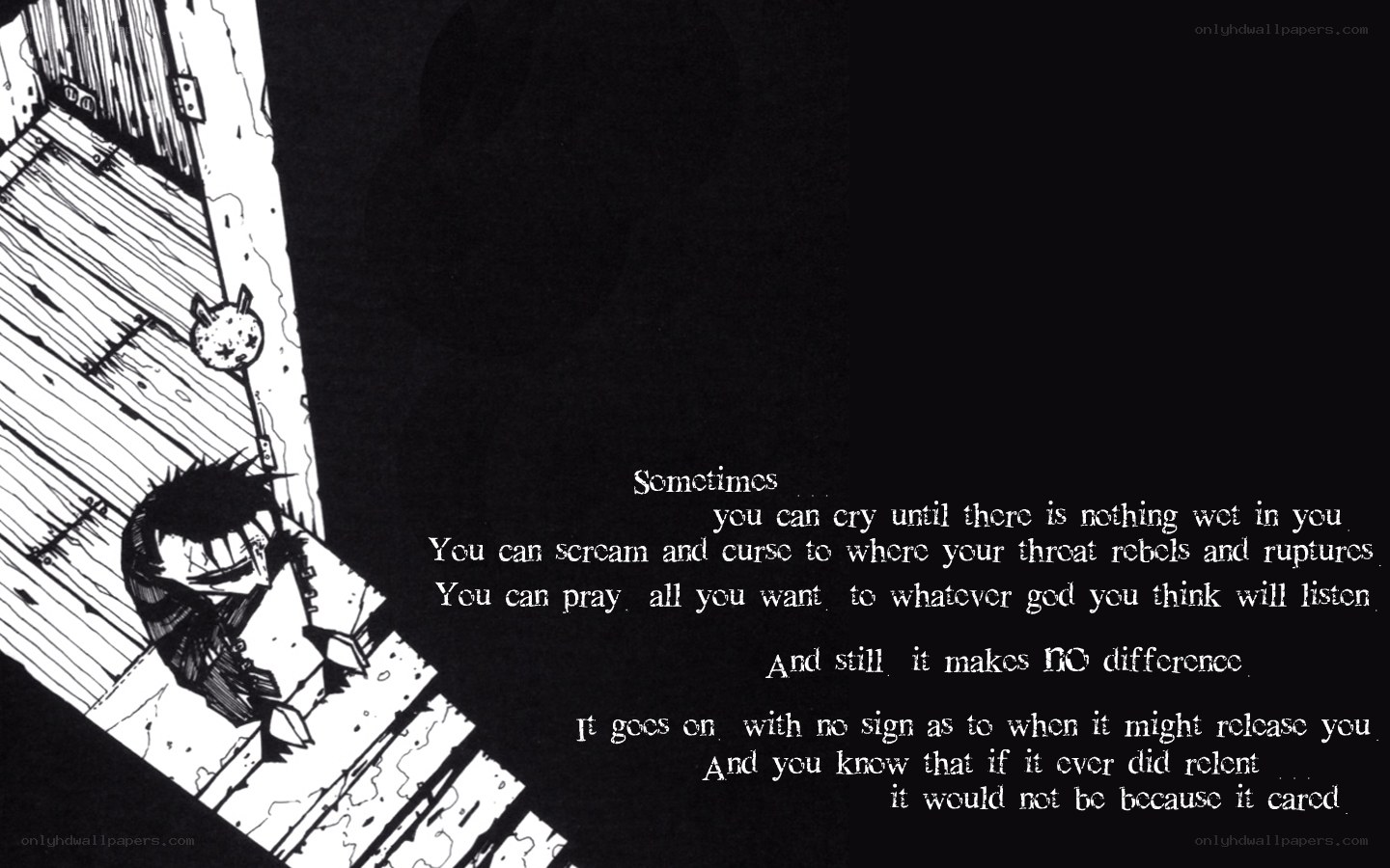 Dark comic with poetic text