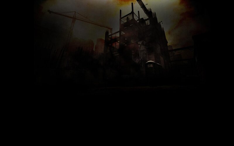 dark construction site at night