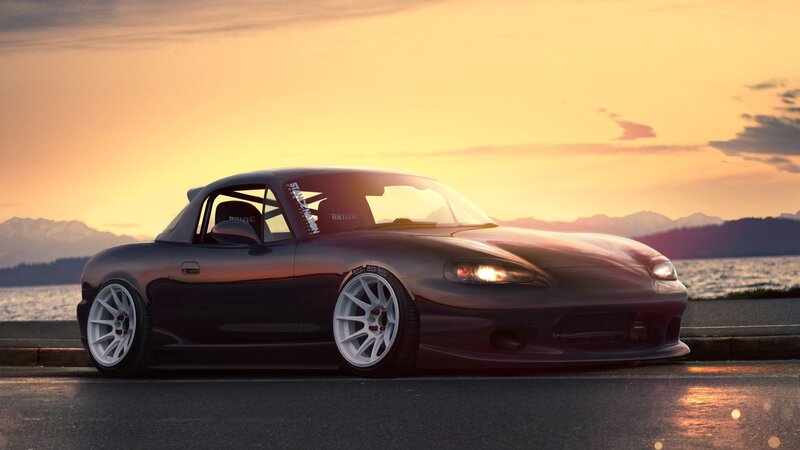Dark Convertible Sports Car — Orange