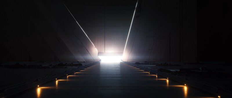 Dark Corridor with Light — Black, Dramatic