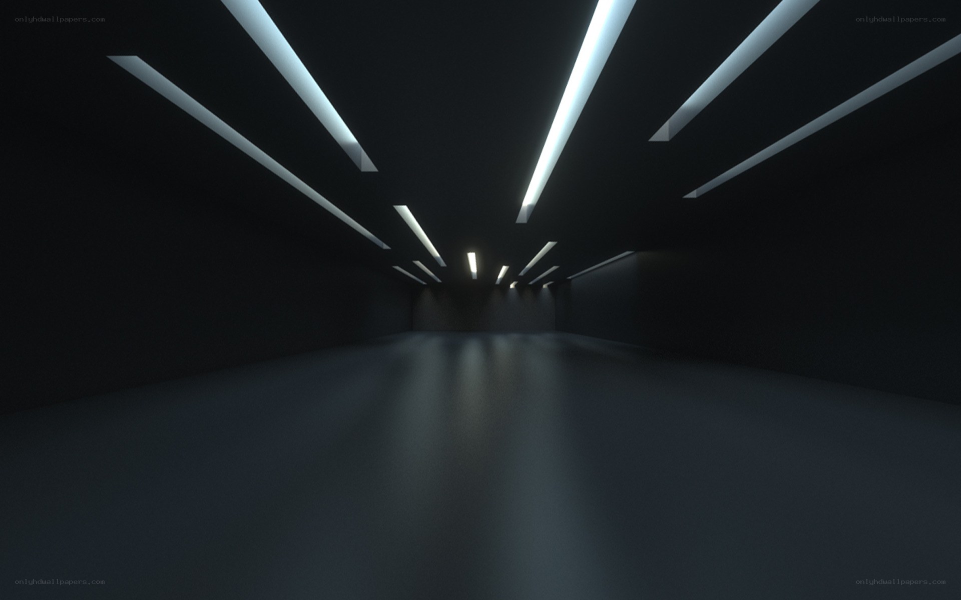 dark corridor with lights