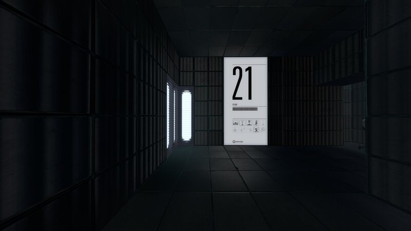 dark corridor with number sign