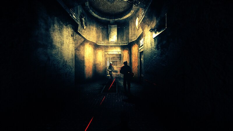 dark corridor with soldiers