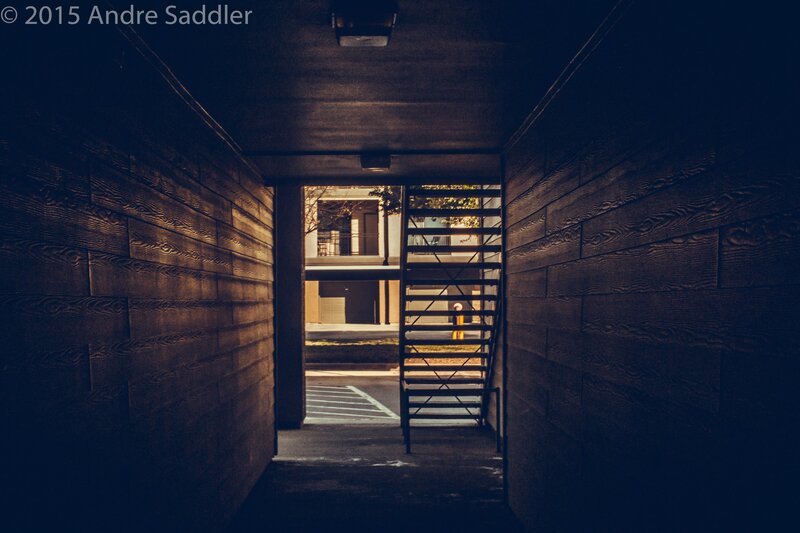 Dark Corridor with Staircase