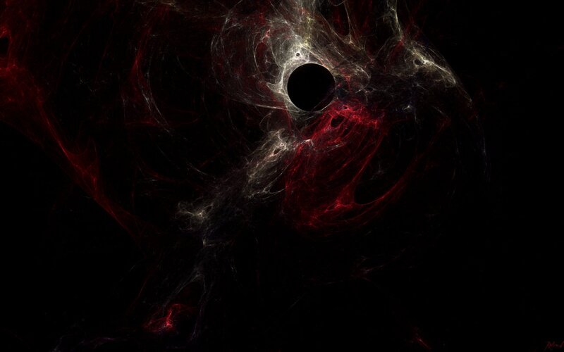 dark cosmic vortex with red energy