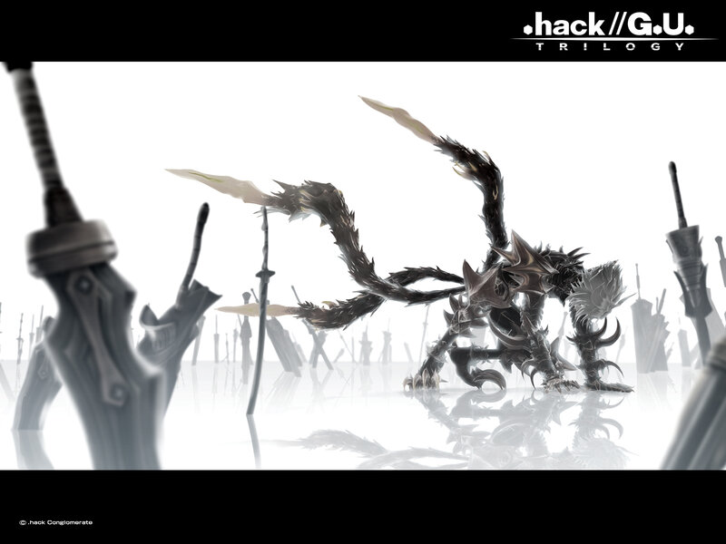 Dark creature in a sword forest