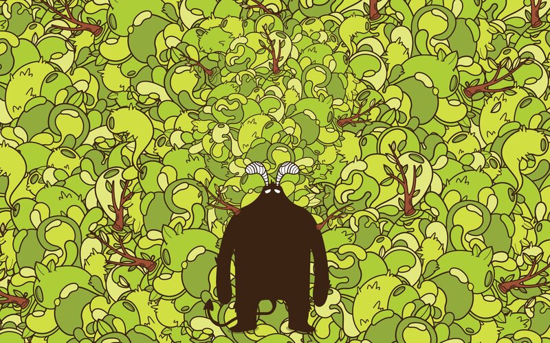 dark creature in green forest