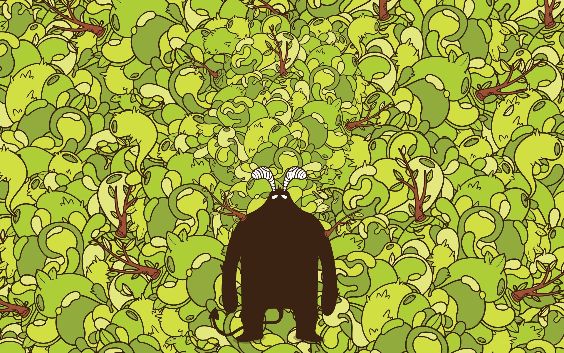 dark creature in green forest