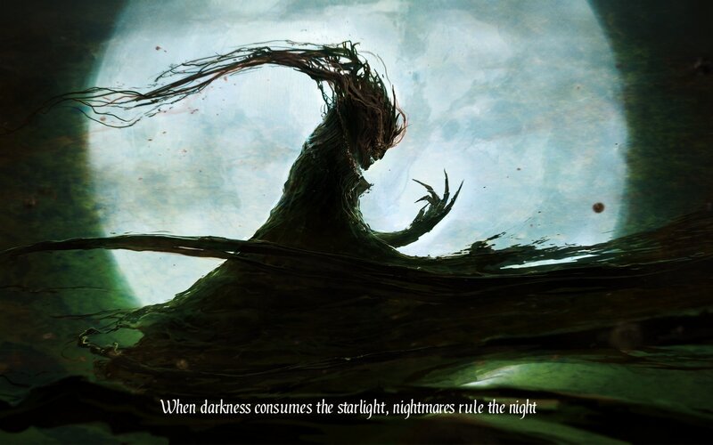 Dark creature in moonlight