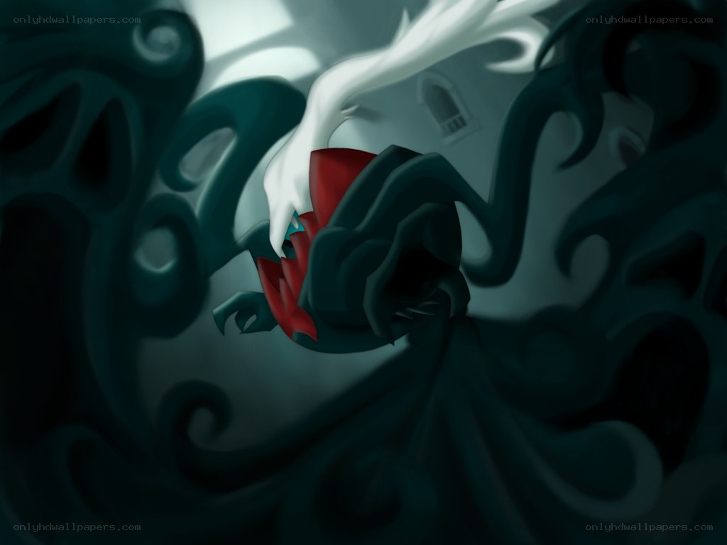 Dark creature in swirling shadows