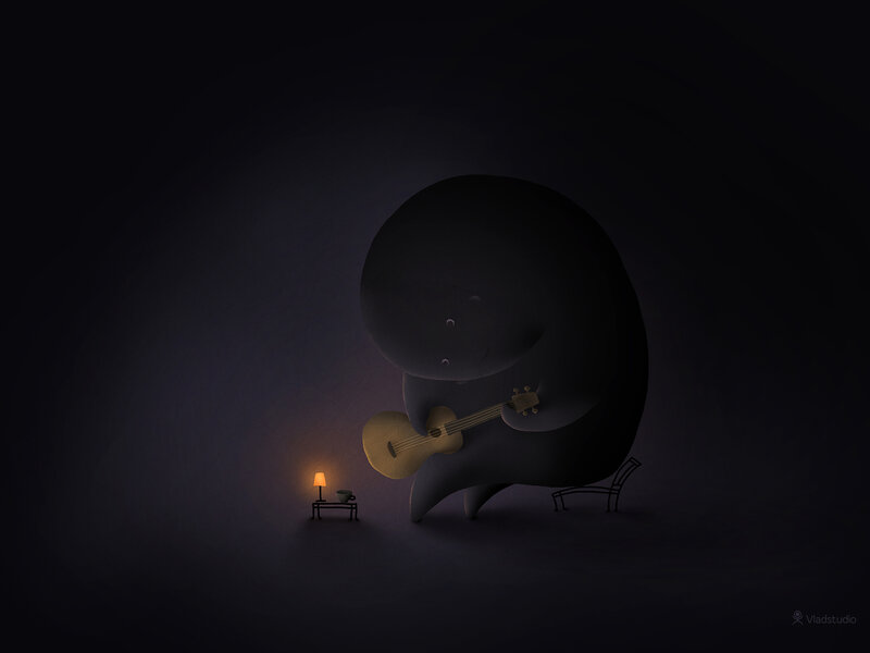 Dark Creature Playing Guitar