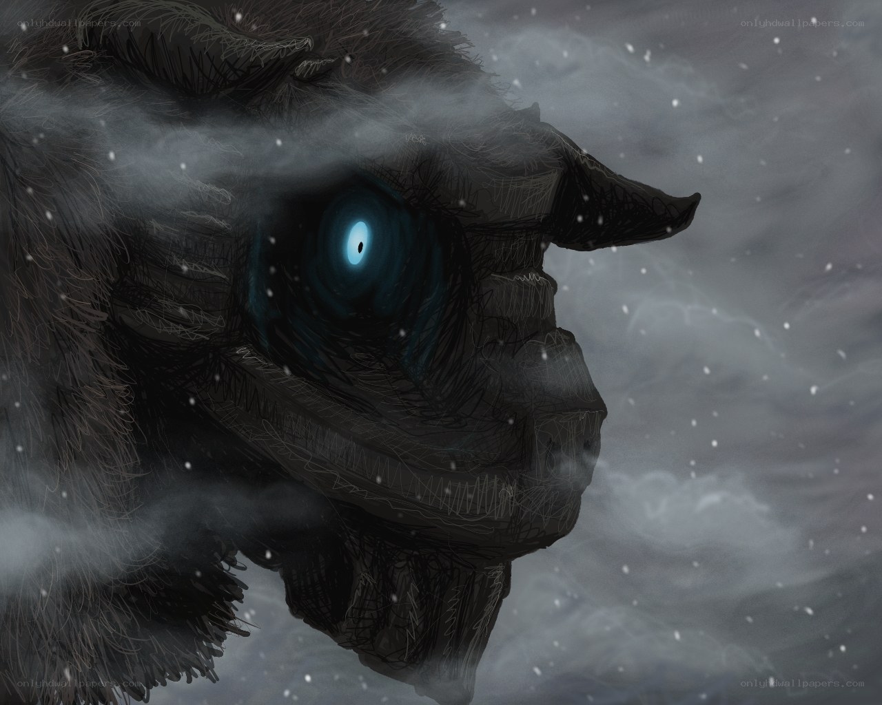 dark creature with glowing eye
