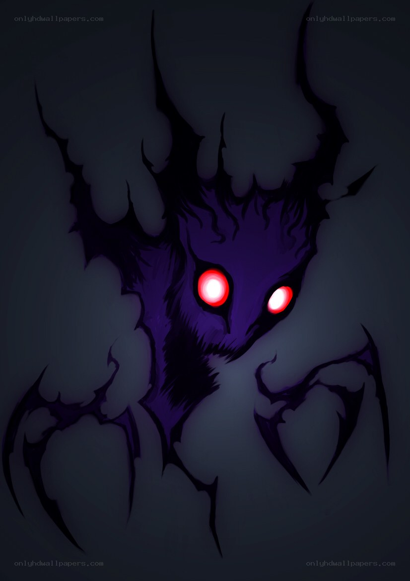 dark creature with glowing eyes