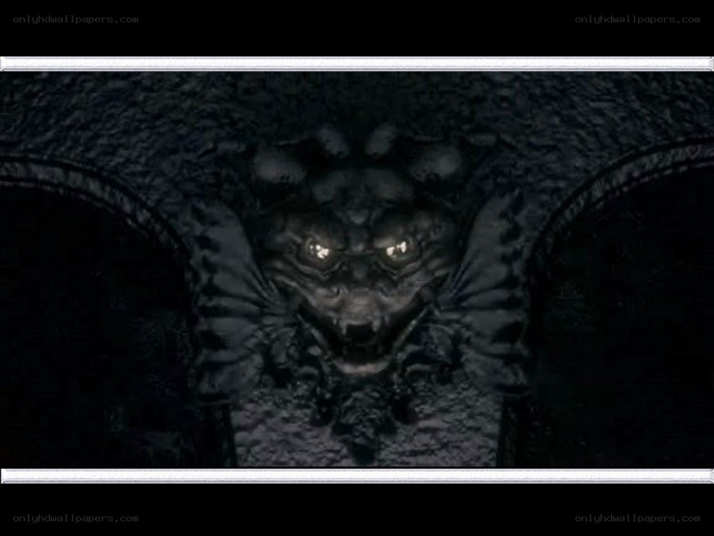 dark creature with glowing eyes