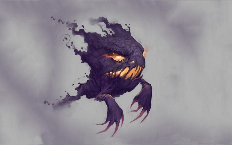 dark creature with glowing eyes