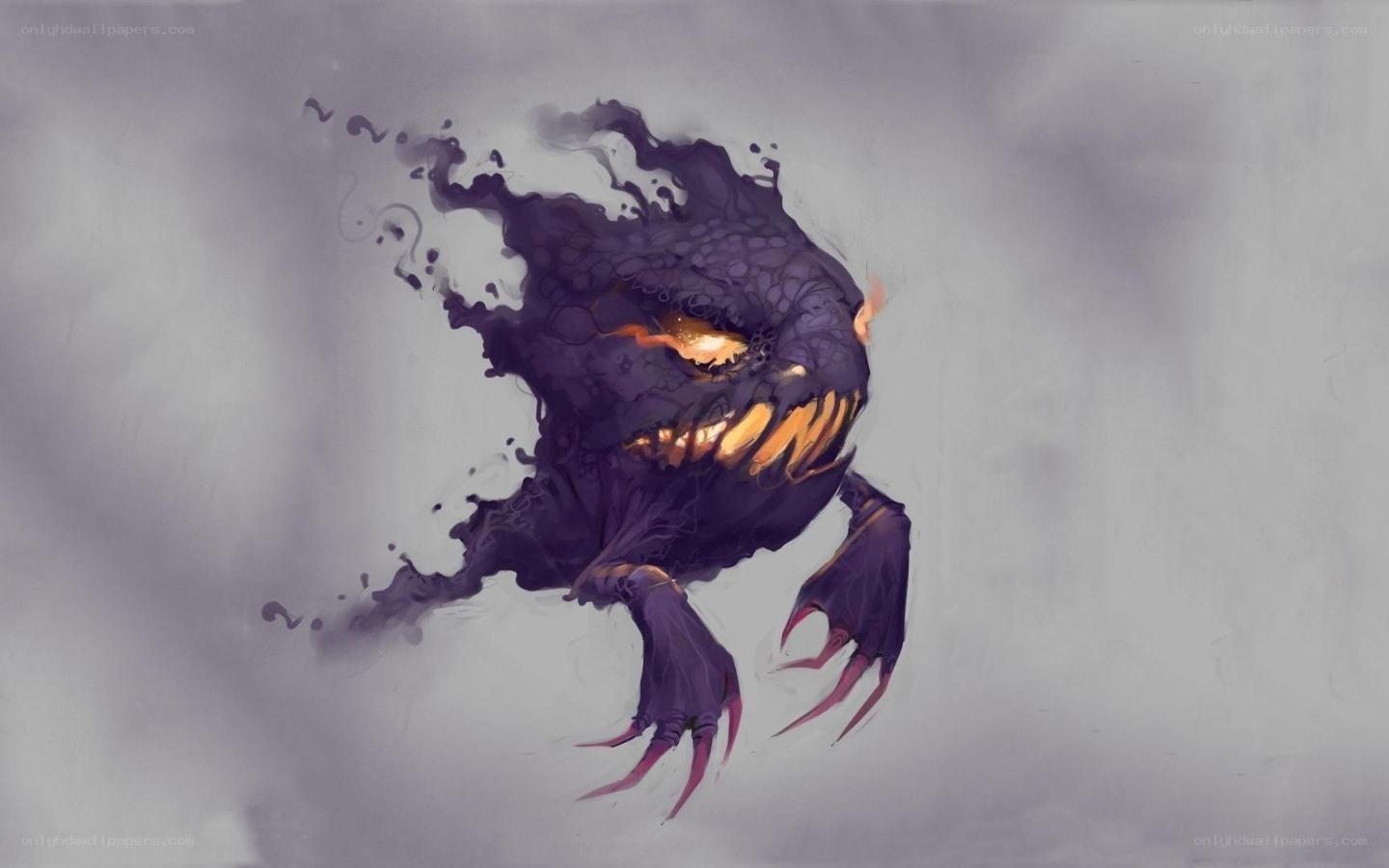 dark creature with glowing eyes