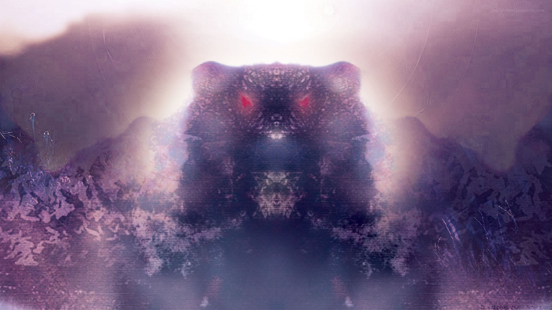 dark creature with glowing eyes