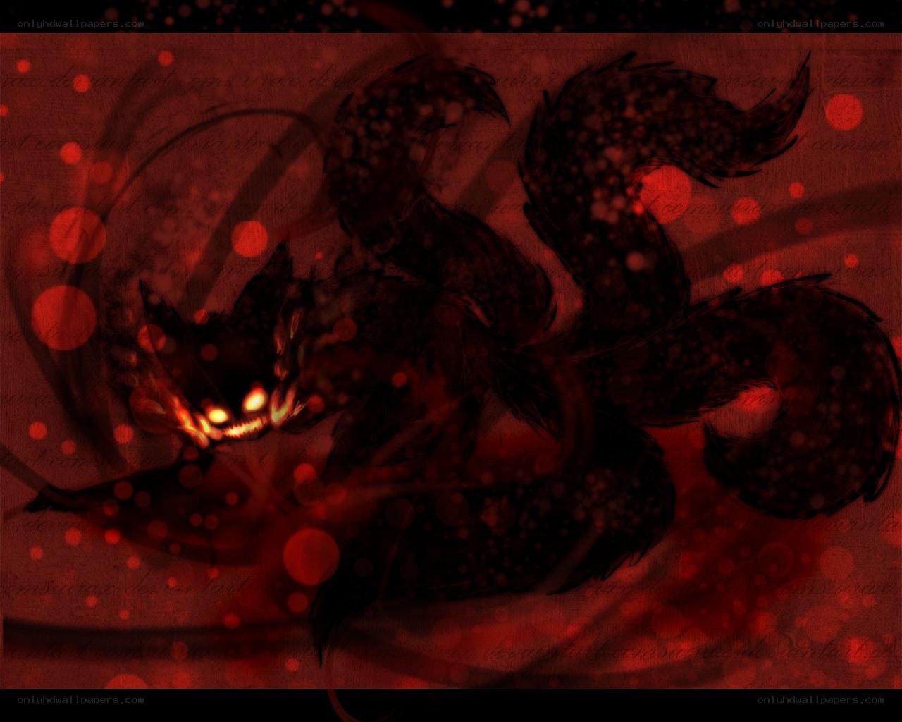 dark creature with glowing eyes