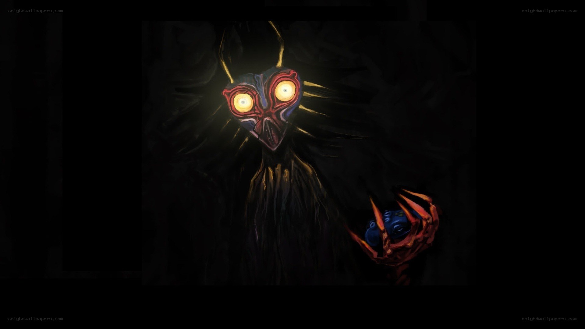 dark creature with glowing eyes