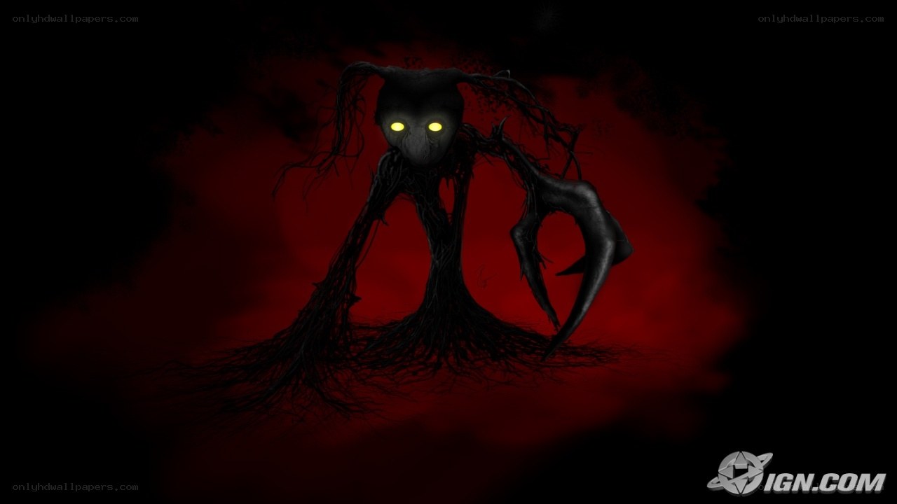 dark creature with glowing eyes