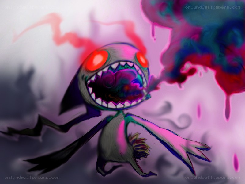 dark creature with glowing eyes
