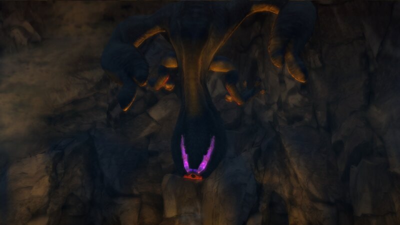 Dark Creature with Glowing Eyes — Black, 3d Render