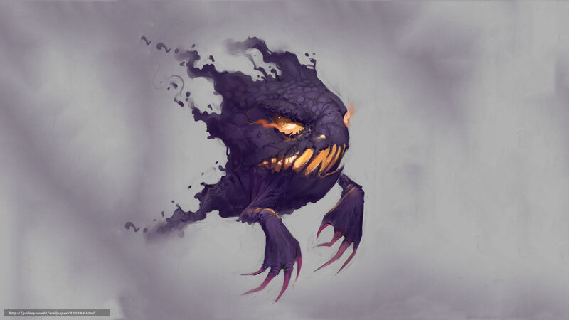 dark creature with glowing eyes