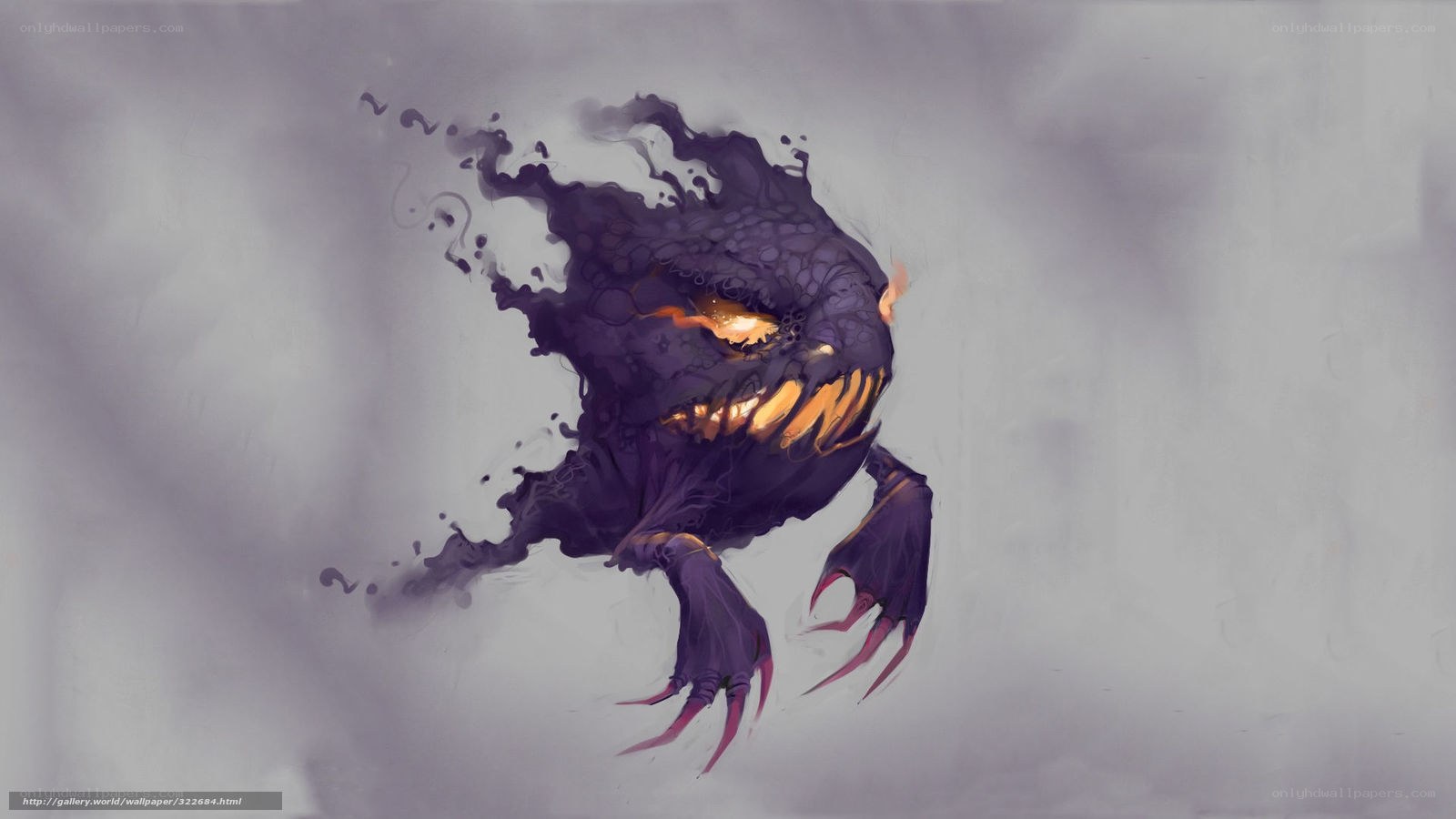 dark creature with glowing eyes