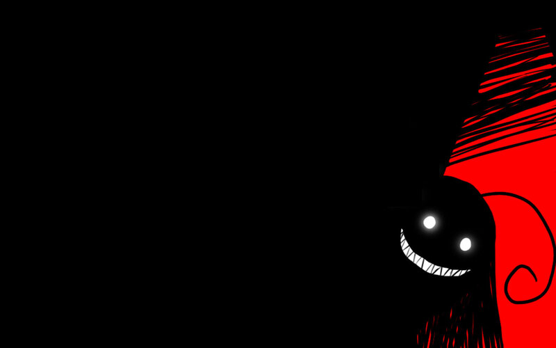 dark creature with red background