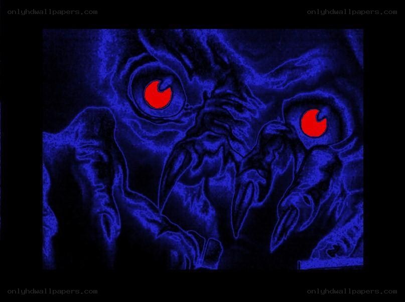 dark creature with red eyes