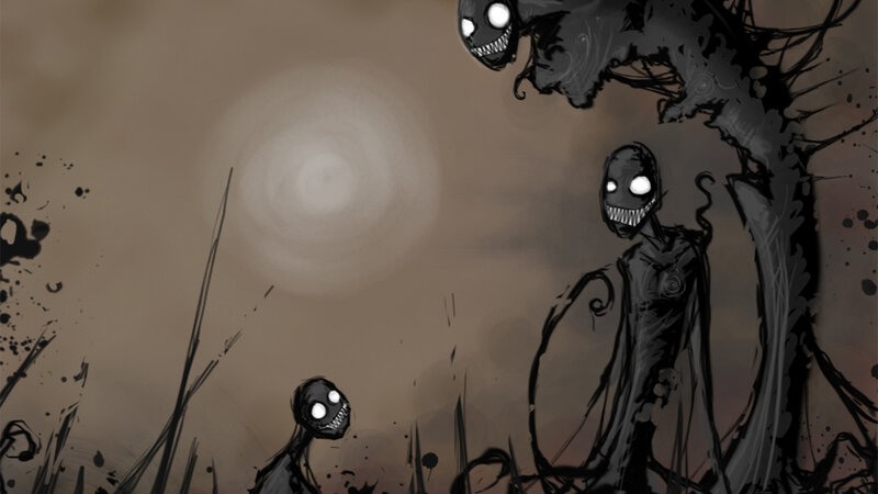 Dark Creatures in Field