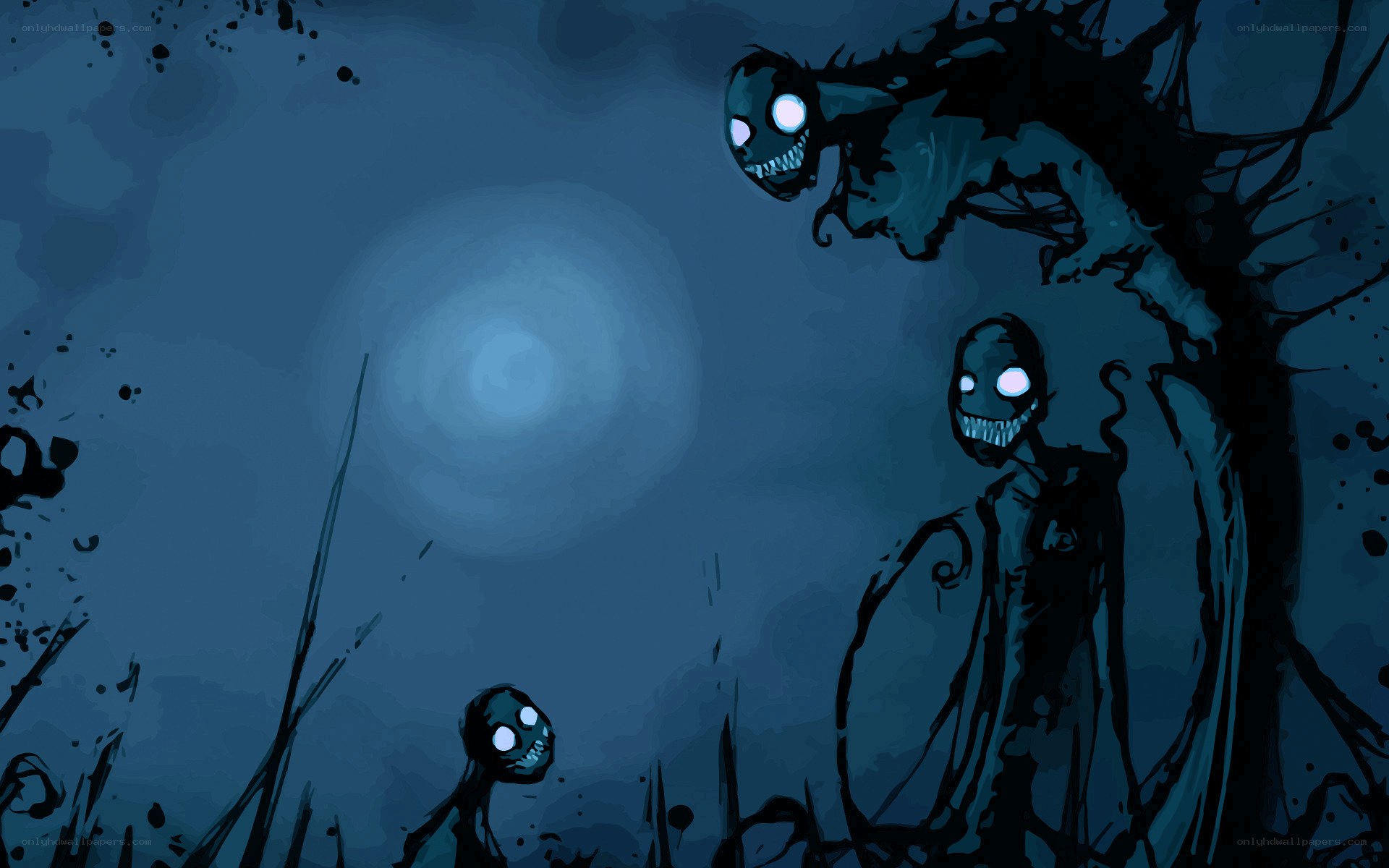 dark creatures in moonlight