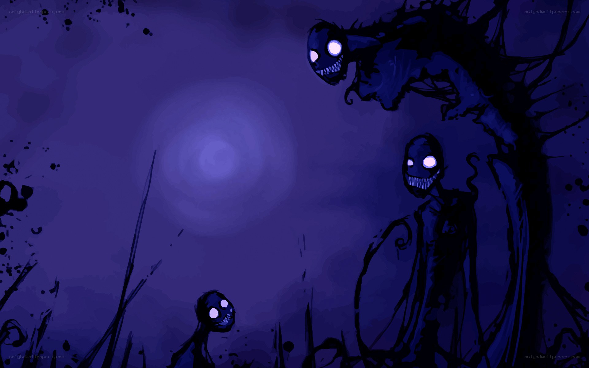 dark creatures in moonlight