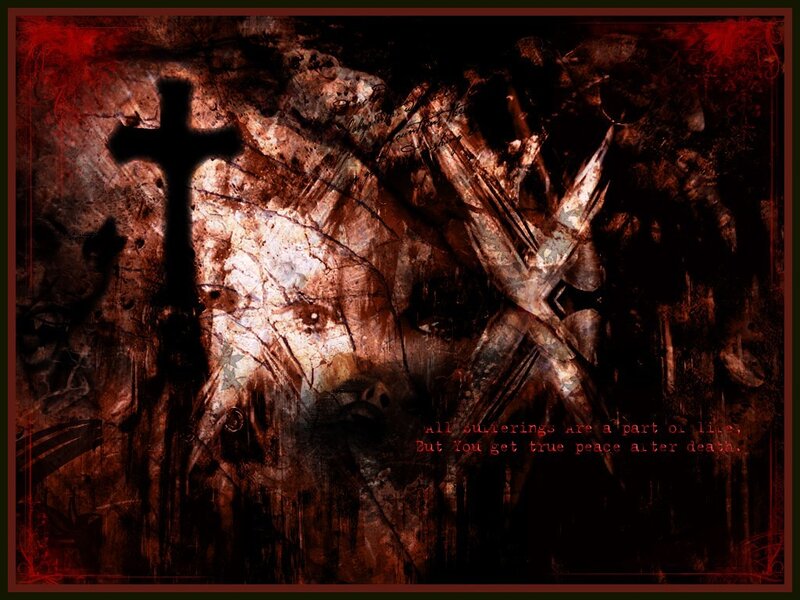 dark cross and suffering theme