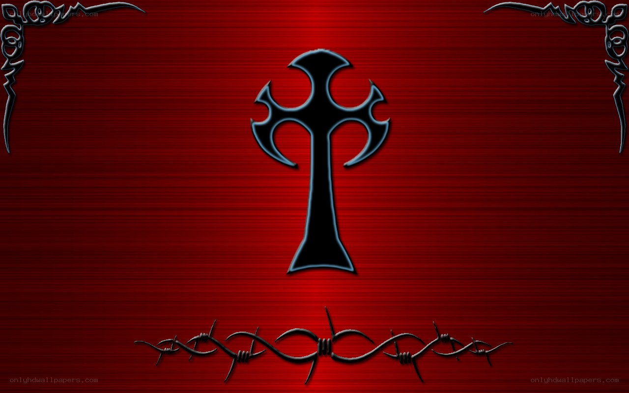 dark cross with barbed wire