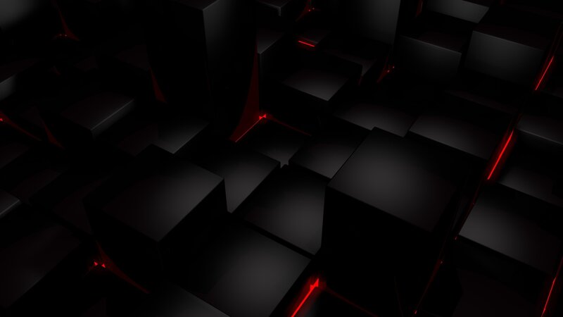 dark cubes with red lights