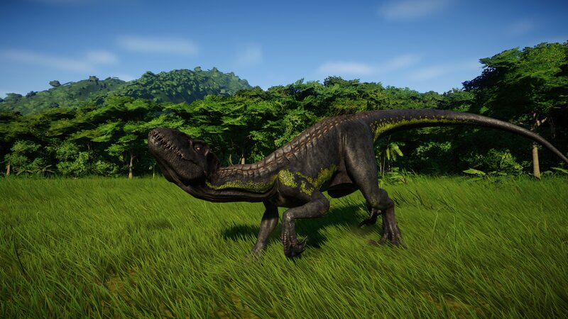 Dark Dinosaur in Grass — Green