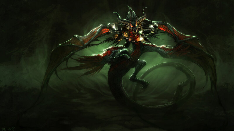 Dark dragon creature