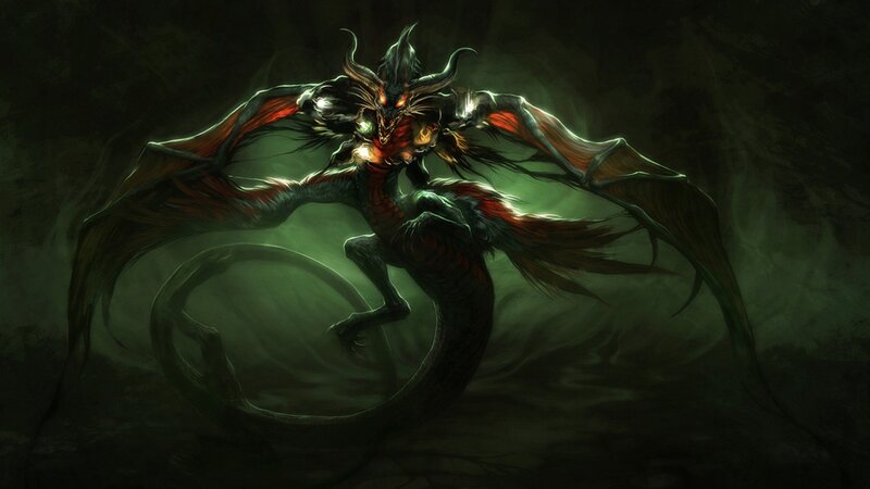 dark dragon creature artwork