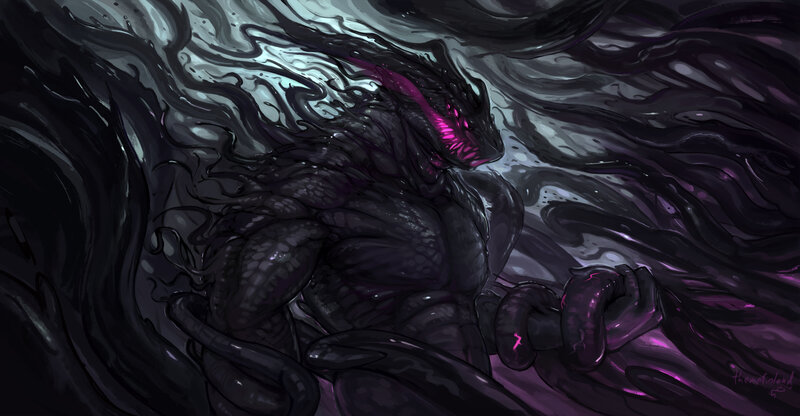 Dark Dragon Creature — Black, Dramatic
