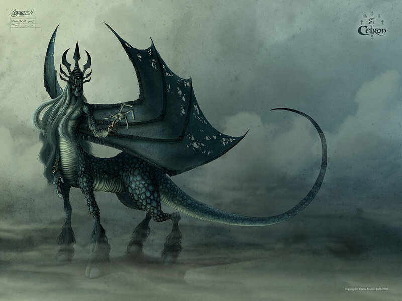 Dark dragon creature concept art