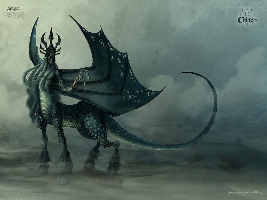 Dark dragon creature concept art