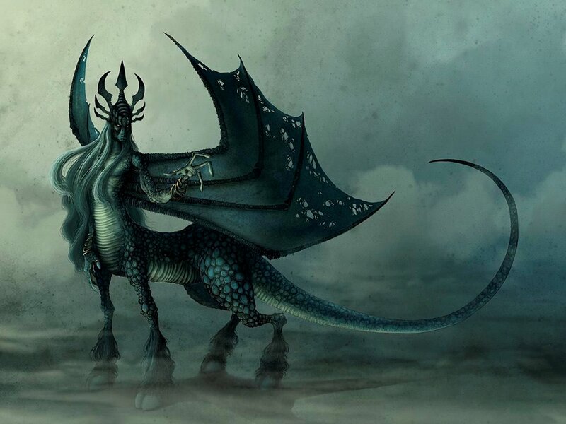 Dark Dragon Creature — Gray