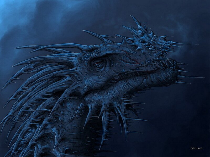 dark dragon head close-up