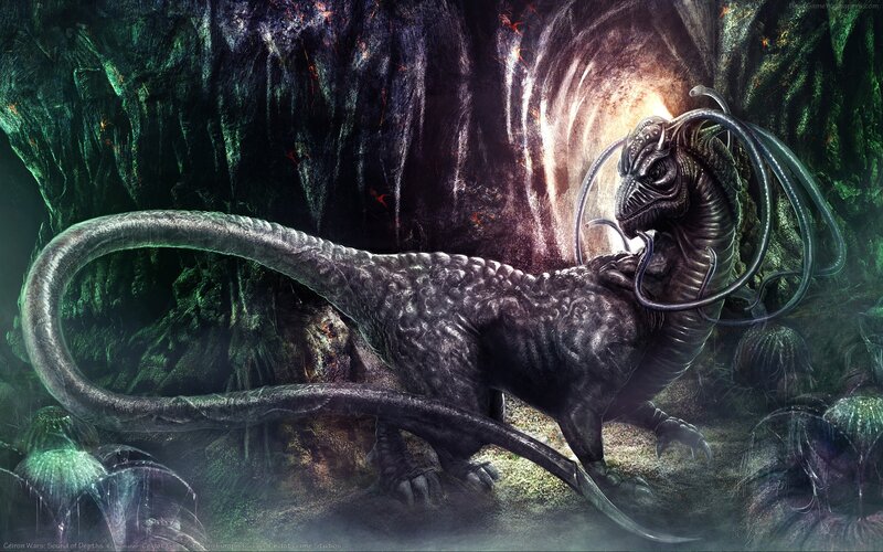 dark dragon in cave
