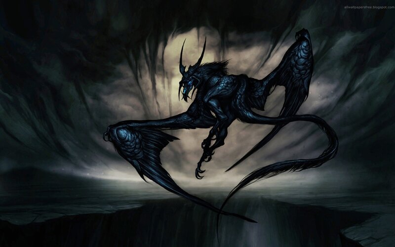 dark dragon in cavern