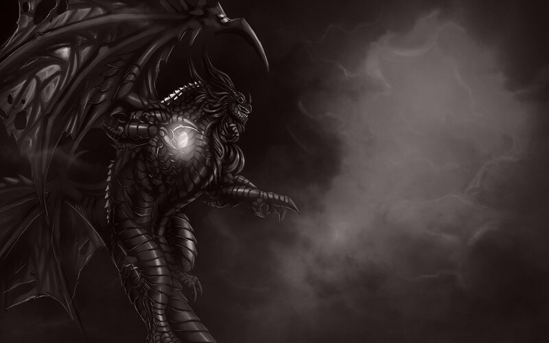 dark dragon in storm