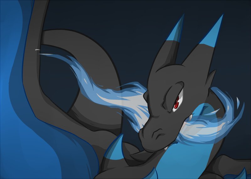 Dark Dragon with Blue Flames